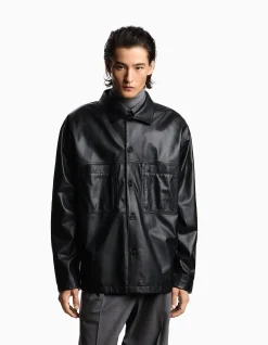 Man's Lambskin Nappa Leather Overshirt