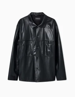 Man's Lambskin Nappa Leather Overshirt
