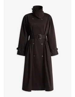 Marchand Draped Cotton Trench Coat