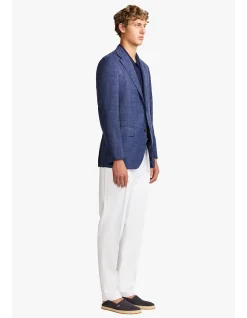 MARCUS BLAZER - WOOL/LINEN/SILK IN BLUE WITH FLAX