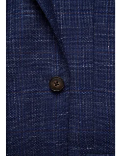 MARCUS BLAZER - WOOL/LINEN/SILK IN BLUE WITH FLAX