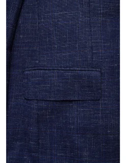 MARCUS BLAZER - WOOL/LINEN/SILK IN BLUE WITH FLAX
