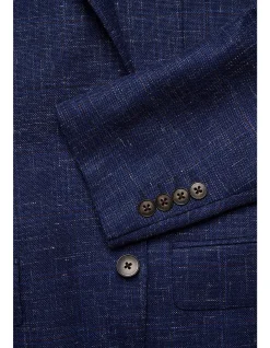 MARCUS BLAZER - WOOL/LINEN/SILK IN BLUE WITH FLAX