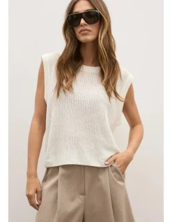 Margo Relaxed Open Knit Sleeveless Vest