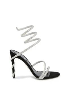 MARGOT SATIN BLACK SUEDE SANDAL 105
