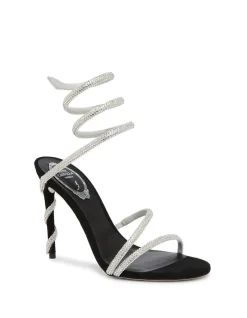 MARGOT SATIN BLACK SUEDE SANDAL 105