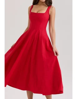 MARIABELLA LONG MIDI DRESS