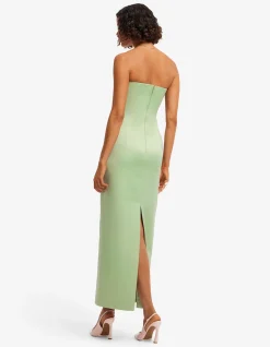 Marilyn Cutout Bustier Maxi Dress Tulip Print in Green