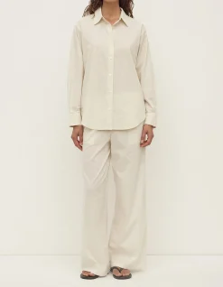 Marina Stripe Fitted Shirt White/Grey Stripe