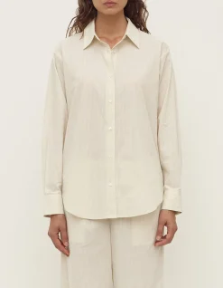 Marina Stripe Fitted Shirt White/Grey Stripe