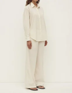 Marina Stripe Fitted Shirt White/Grey Stripe