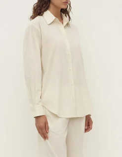 Marina Stripe Fitted Shirt White/Grey Stripe
