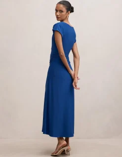 MARISSA PETITE JERSEY MIDI DRESS