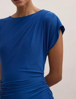 MARISSA PETITE JERSEY MIDI DRESS