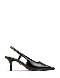Marrie Black Leather Slingback