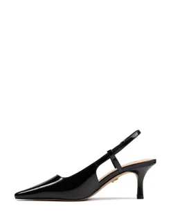 Marrie Black Leather Slingback