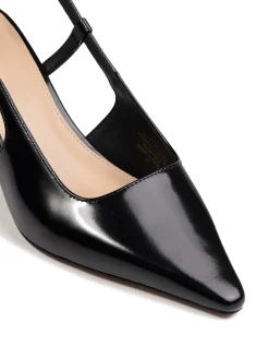 Marrie Black Leather Slingback