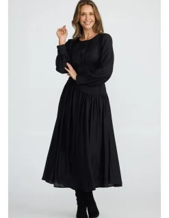 Martina Corset Waist Long Sleeve Midi Dress