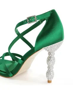 Marvelled Heeled Sandal with Diamante Heel