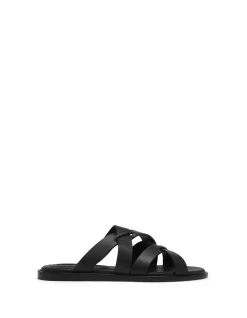 MARVINA LEATHER FLAT SANDAL