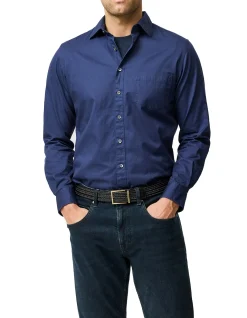 MAVIS LAKE LONG SLEEVE SPORTS FIT SHIRT - MIDNIGHT