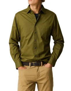 MAVIS LAKE LONG SLEEVE SPORTS FIT SHIRT - KHAKI
