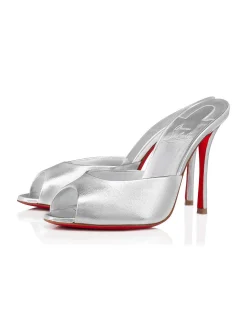 ME DOLLY 100 LEATHER SILVER MULE
