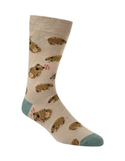 MENS NATIVE AUSTRALIAN WOMBAT & KOALA SOCKS 2 PACK GIFT BOX