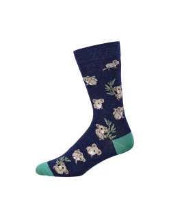 MENS NATIVE AUSTRALIAN WOMBAT & KOALA SOCKS 2 PACK GIFT BOX