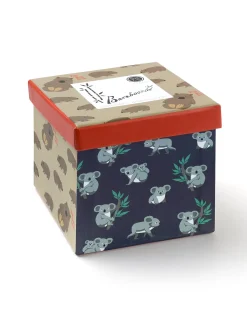 MENS NATIVE AUSTRALIAN WOMBAT & KOALA SOCKS 2 PACK GIFT BOX