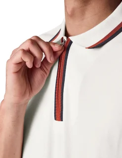MENS REG FIT ZIP POLO SHIRT