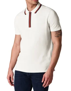 MENS REG FIT ZIP POLO SHIRT