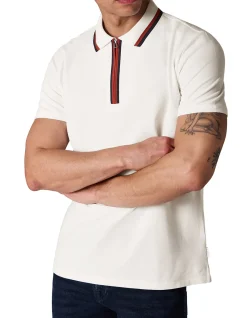 MENS REG FIT ZIP POLO SHIRT