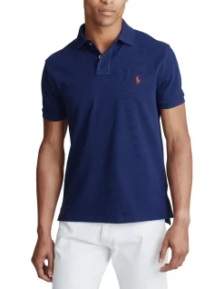 Mens Short Sleeve Classic Fit Mesh Polo Shirt