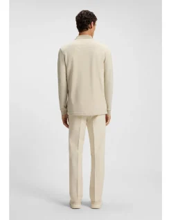 Mercerised-cotton polo shirt with two-tone structure