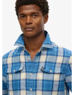 Merchant Linen Check Long Sleeve Shirt