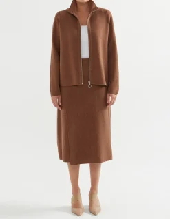 MERINO LONG SLEEVE ZIP THROUGH CARDIGAN