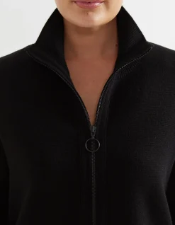 MERINO LONG SLEEVE ZIP THROUGH CARDIGAN