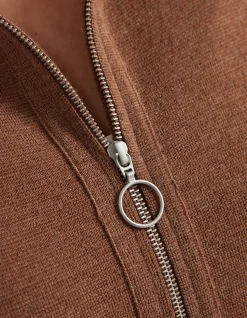 MERINO LONG SLEEVE ZIP THROUGH CARDIGAN