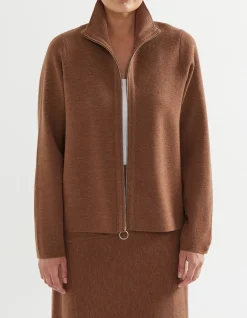 MERINO LONG SLEEVE ZIP THROUGH CARDIGAN