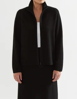 MERINO LONG SLEEVE ZIP THROUGH CARDIGAN