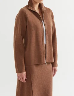 MERINO LONG SLEEVE ZIP THROUGH CARDIGAN