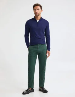 MERINO ZIP-NECK WOOL PULLOVER