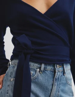 Merino Button Detail Wrap Knit