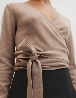 Merino Button Detail Wrap Knit