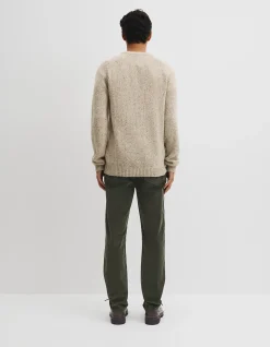 Merino Nep Wool Blend Crew Neck Knit