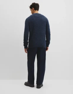 Merino Nep Wool Blend Crew Neck Knit