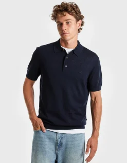 MERINO WOOL BLEND SS KNIT POLO
