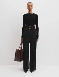 Merino Wool Silk Long Sleeve Knit
