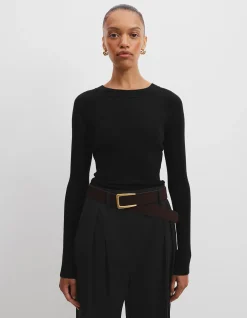 Merino Wool Silk Long Sleeve Knit